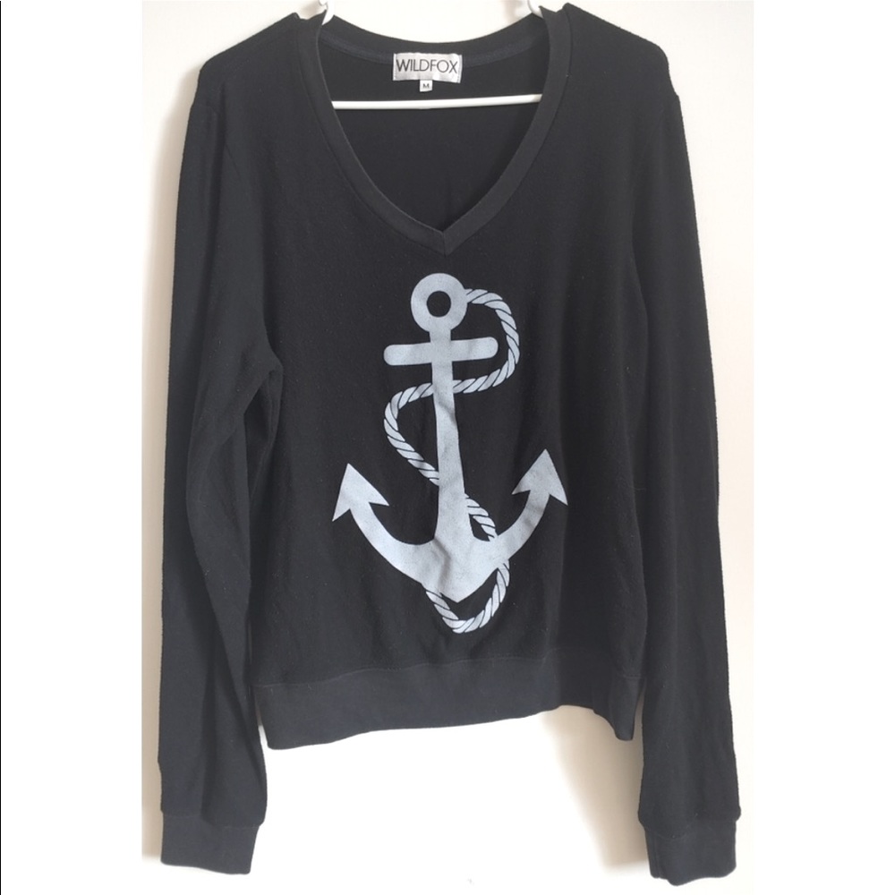 Very cute and comfy Wildfox classic sweater , black anchor